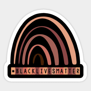 #blacklivesmatter brown black rainbow Sticker